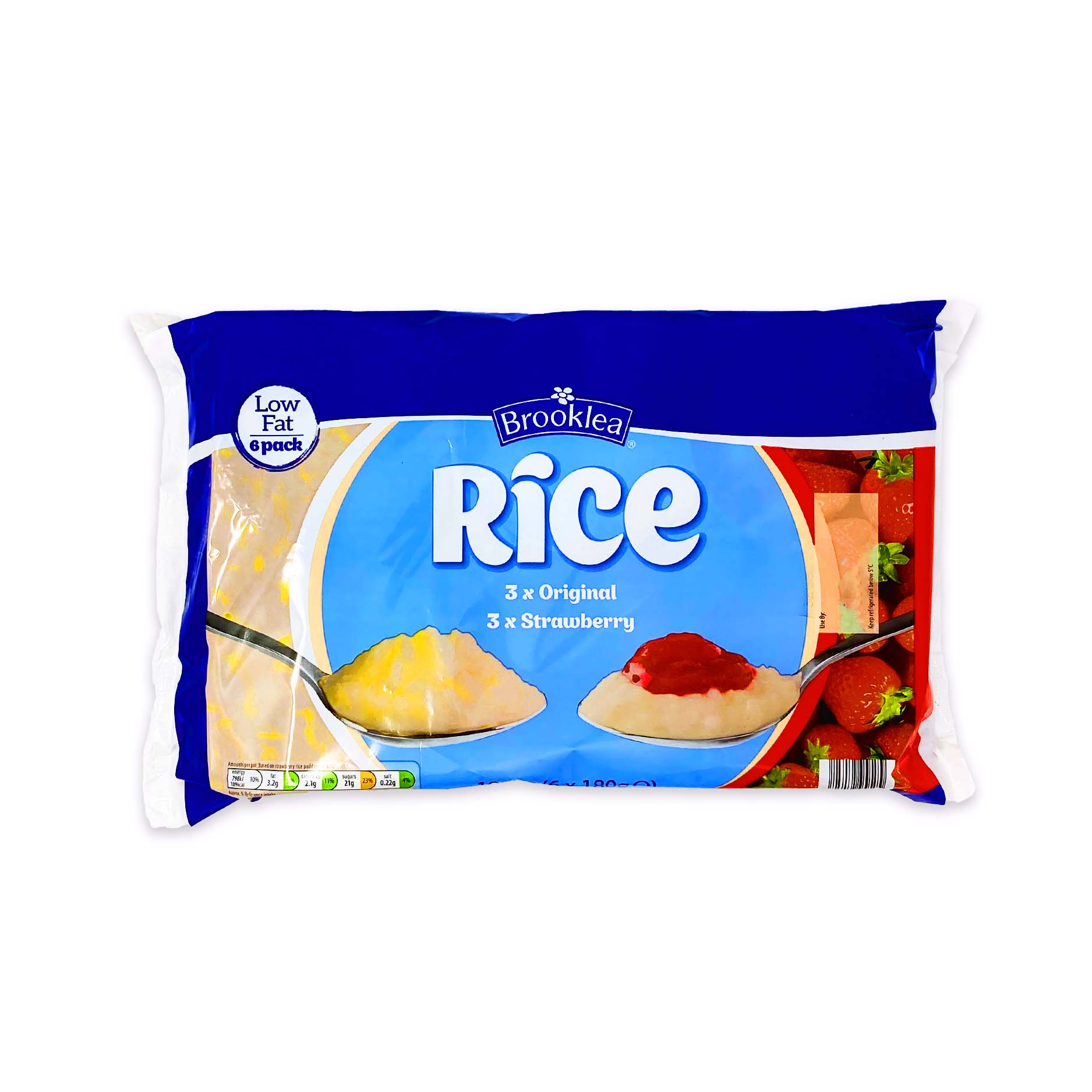 Brooklea Rice Pudding - 3 Original, 3 Strawberry 1080g